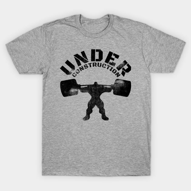UNDER CONSTRUCTION BARBELL SQUAT T-Shirt by MuscleTeez